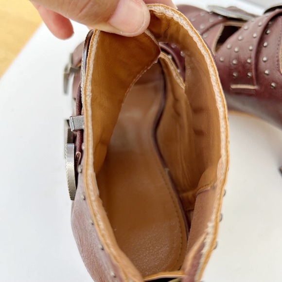 Freebird Violet Lookalikes Belt Buckle Chunky Block Heel Western Booties Size 7 - Picture 9 of 12